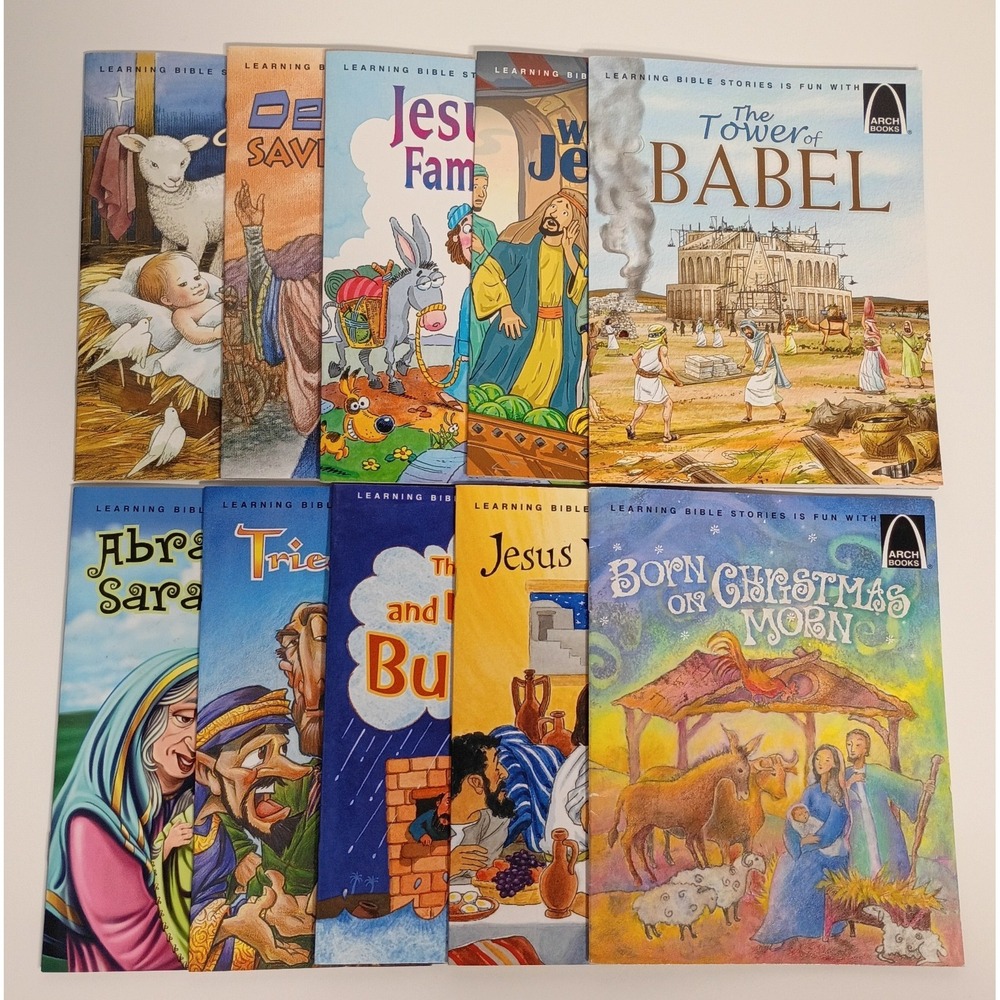 Lot of 10 Arch Books Vtg Children's Learning Bible Stories Christian Religion